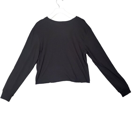 DISNEY Womens Shirt SZ L Mickey Mouse Leopard Animal Graphic Long Sleeve - Picture 2 of 8